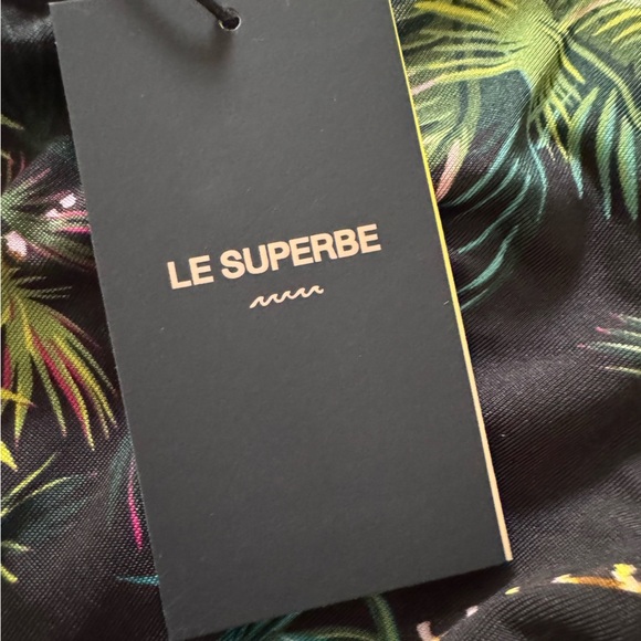 LE SUPERBE Long Sleeve Mini Baller Dress Jersey Palm Tree Print M NWT - Picture 6 of 8